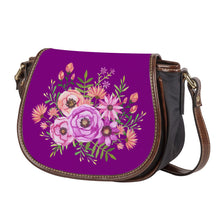 Load image into Gallery viewer, Ti Amo I love you - Exclusive Brand - Patriarch Purple - Floral Bouquet - Saddle Bag
