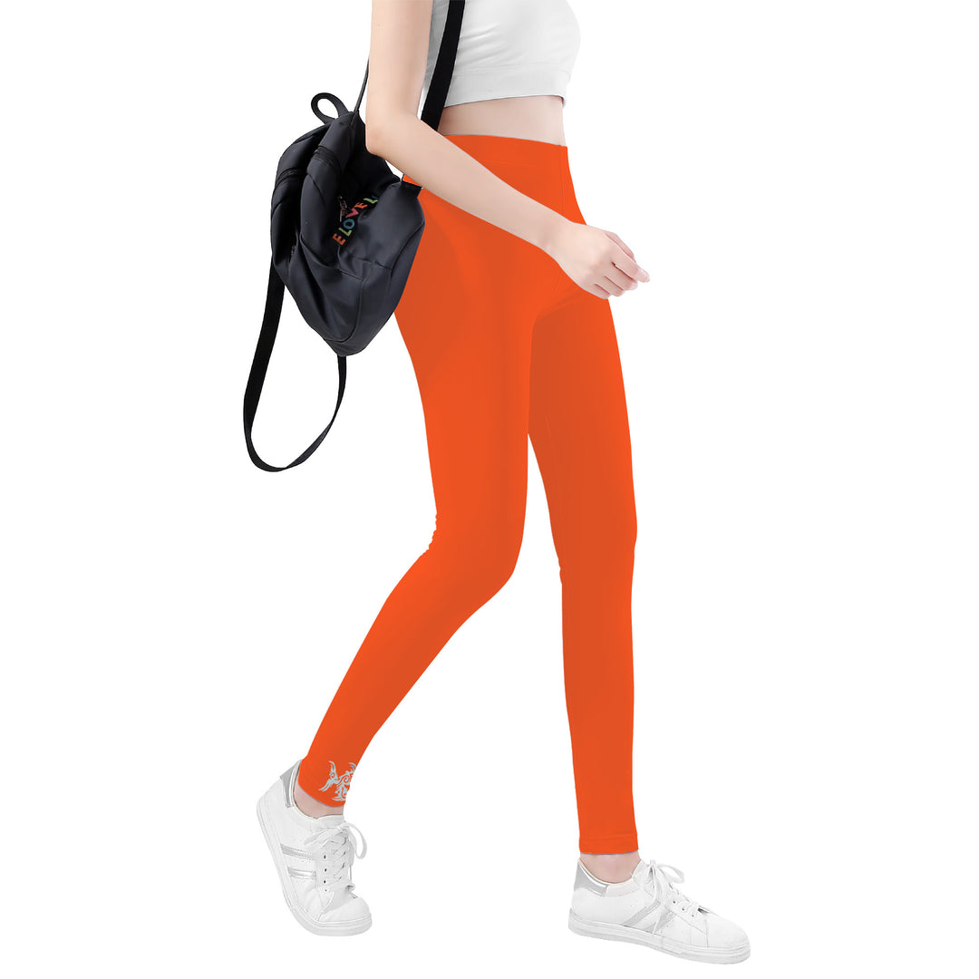 Ti Amo I love you - Exclusive Brand - Orange - Angry Fish - Womens / Teen Girls  / Womens Plus Size  - Yoga Leggings - Sizes XS-3XL