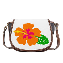 Load image into Gallery viewer, Ti Amo I love you - Exclusive Brand - White - Hawaiian Flower -  Saddle Bag
