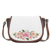 Load image into Gallery viewer, Ti Amo I love you - Exclusive Brand - White - Roses - Saddle Bag
