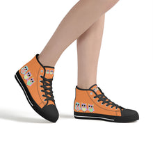 Load image into Gallery viewer, Ti Amo I love you - Exclusive Brand - Coral -  High-Top Canvavs Shoes - Black Soles
