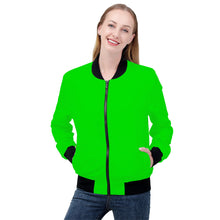 Load image into Gallery viewer, Ti Amo I love you - Exclusive Brand - Green -  Women&#39;s Bomber Jacket
