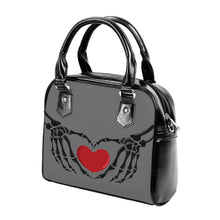 Load image into Gallery viewer, Ti Amo I love you  - Exclusive Brand  - Dove Gray - Skeleton Hands with Heart - Shoulder Handbag
