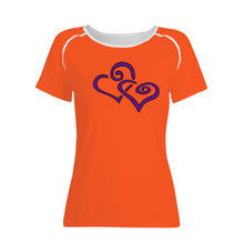 Load image into Gallery viewer, Ti Amo I love you - Exclusive Brand  - Orange - Double Purple Heart -  Women&#39;s T shirt
