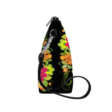 Load image into Gallery viewer, Ti Amo I love you - Exclusive Brand  - Black  - Multicolor Floral - Sling Cosmetic Bag
