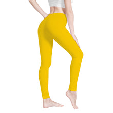 Load image into Gallery viewer, Ti Amo I love you - Exclusive Brand  - Tangerine Yellow -  White Daisy -  Yoga Leggings
