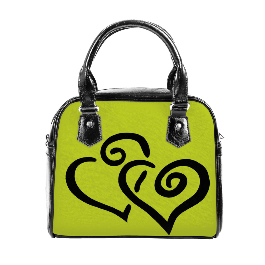 Ti Amo I love you - Exclusive Brand - Luscious Leek - Double Black Heart -  Shoulder Handbag