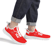 Load image into Gallery viewer, Ti Amo I love you - Exclusive Brand  - Red -  Double Heart - Womens Mesh Knit Shoes - White Soles
