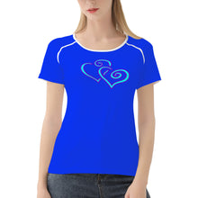 Load image into Gallery viewer, Ti Amo I love you - Exclusive Brand - Blue Blue Eyes - Double Cyan Heart - Women&#39;s T shirt
