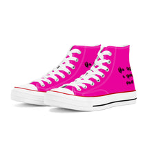 Load image into Gallery viewer, Ti Amo I love you - Exclusive Brand - Hollywood Cerise - Lettering - High Top Canvas Shoes - White Soles
