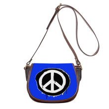 Load image into Gallery viewer, Ti Amo I love you - Exclusive Brand  - Blue Blue Eyes - Peace Sign - Saddle Bag
