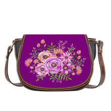 Load image into Gallery viewer, Ti Amo I love you - Exclusive Brand - Patriarch Purple - Floral Bouquet - Saddle Bag
