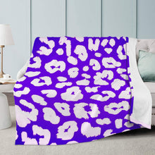 Load image into Gallery viewer, Ti Amo I love you - Exclusive Brand- Electric Violet &amp; Tutu Animal Print - Micro Fleece Blankets
