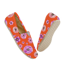 Load image into Gallery viewer, Ti Amo I love you  - Exclusive Brand  - Orange with Flowers - Casual Flat Driving Shoe
