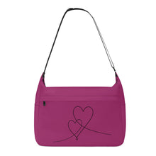 Load image into Gallery viewer, Ti Amo I love you - Exclusive Brand - Amaranth Deep Purple - Double Script Heart - Journey Computer Shoulder Bag
