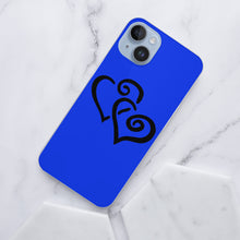 Load image into Gallery viewer, Ti Amo I love you - Exclusive Brand  - Blue Blue Eyes - Double Black Heart - iPhone 14 Transparent Acrylic Case (2 cameras)
