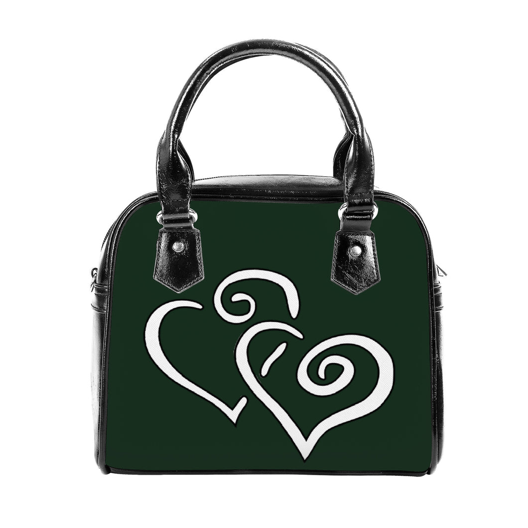 Ti Amo I love you - Exclusive Brand - Celtic - Double White Heart - Shoulder Handbag