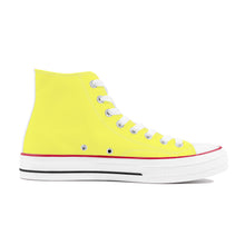 Load image into Gallery viewer, Ti Amo I love you - Exclusive Brand - Laser Lemon - White Daisy - High Top Canvas Shoes - White Soles
