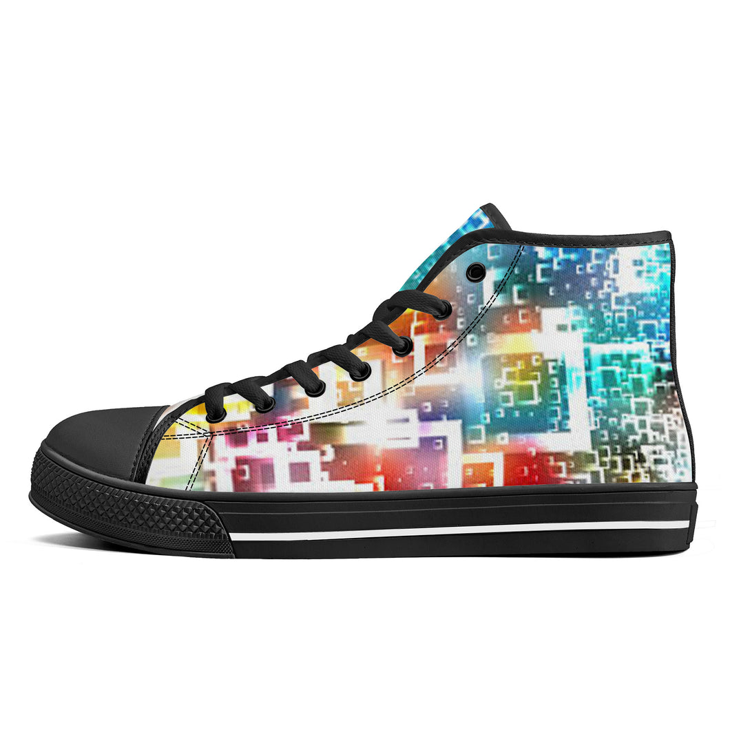 Ti Amo I love you - Exclusive Brand - High-Top Canvas Shoes - Black Soles