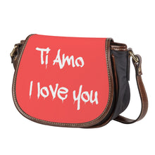 Load image into Gallery viewer, Ti Amo I love you - Exclusive Brand - Persimmon - Ti Amo I love you Logo - Saddle Bag
