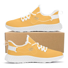 Load image into Gallery viewer, Ti Amo I love you - Exclusive Brand  - Light Orange  -  Double Heart - Womens Mesh Knit Shoes - White Soles
