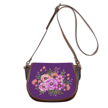 Load image into Gallery viewer, Ti Amo I love you - Exclusive Brand - Purple - Floral Bouquet - Saddle Bag
