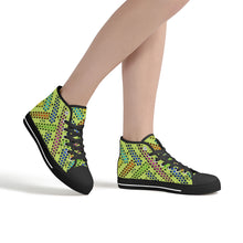 Load image into Gallery viewer, Ti Amo I love you - Exclusive Brand - Yellow Green - Deco Dots - High-Top Canvas Shoes - Black Soles
