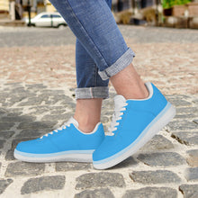 Load image into Gallery viewer, Ti Amo I love you - Exclusive Brand  - Medium Cyan Blue - Transparent Low Top Air Force Leather Shoes
