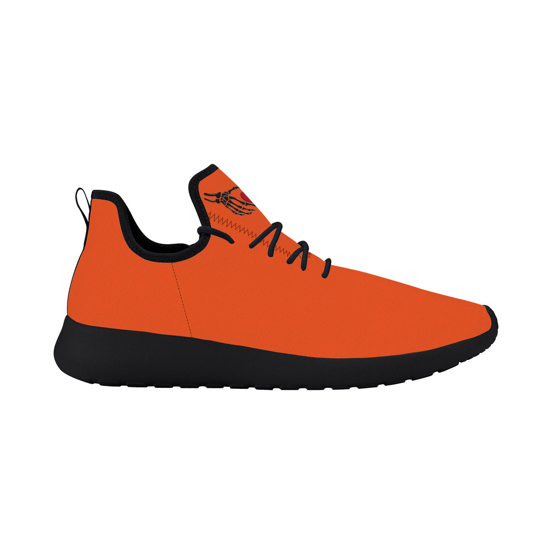 Ti Amo I love you - Exclusive Brand - Orange - Skelton Hands with Heart - Mens / Womens - Lightweight Mesh Knit Sneaker - Black Soles