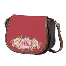 Load image into Gallery viewer, Ti Amo I love you - Exclusive Brand - Chestnut - Roses - Saddle Bag
