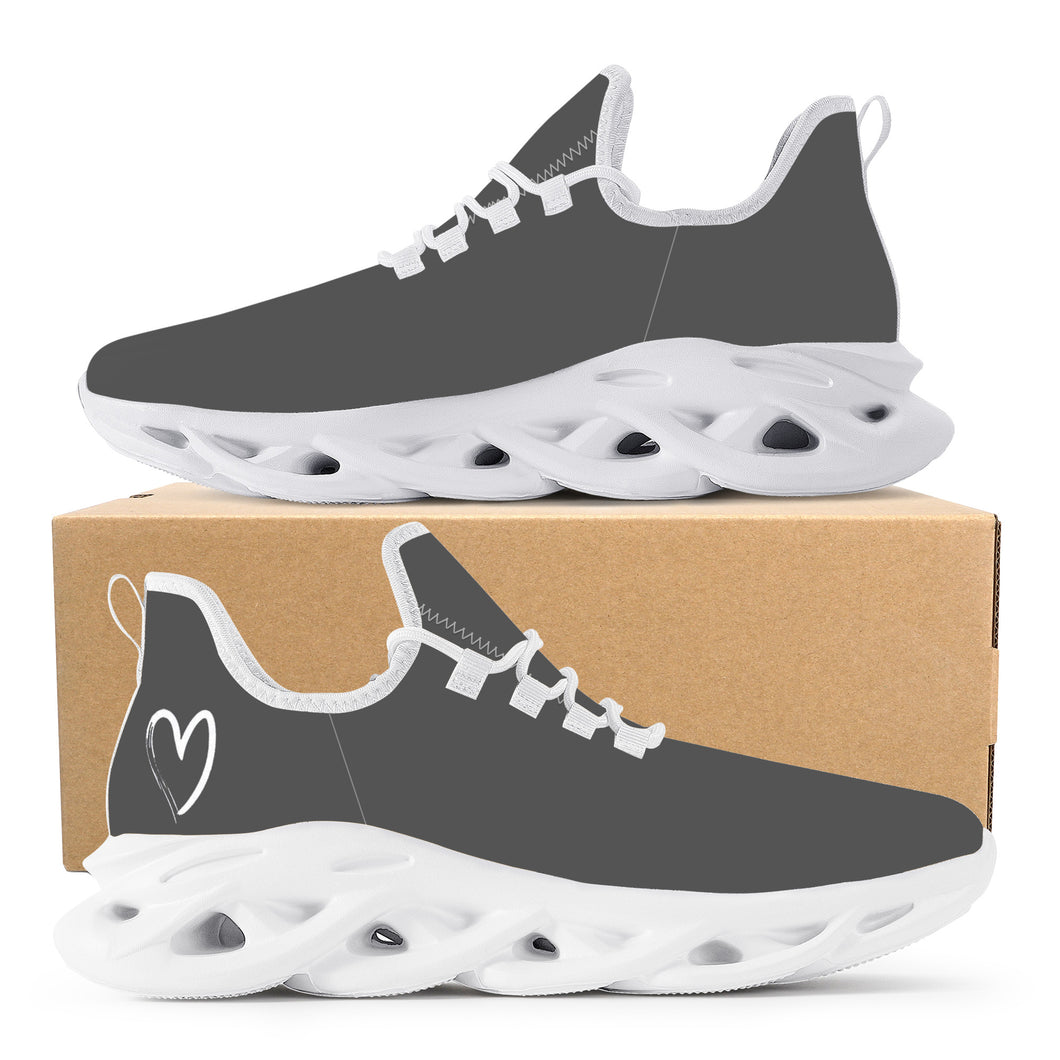 Ti Amo I love you  - Exclusive Brand  - Davy's Grey - White Heart -Flex Control Sneakers - White Soles