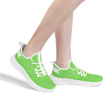 Load image into Gallery viewer, Ti Amo I love you - Exclusive Brand  - Pastel Green -  Double Heart - Womens Mesh Knit Shoes - White Soles
