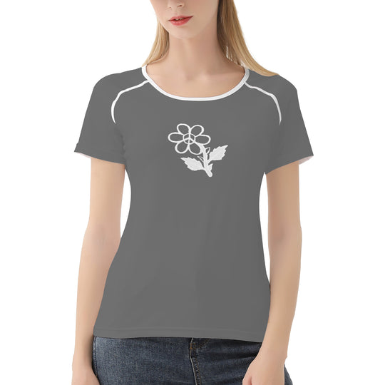 Ti Amo I love you - Exclusive Brand - Dove Gray - White Daisy - Women's T shirt - Sizes XXS-2XL