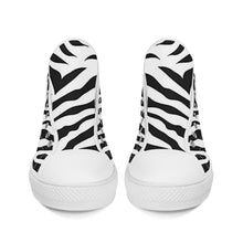 Load image into Gallery viewer, Ti Amo I love you - Exclusive Brand  - Zebra - High-Top Canvas Shoes  - White Soles
