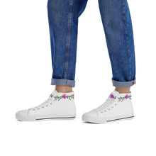 Load image into Gallery viewer, Ti Amo I love you  - Exclusive Brand -  white - Floral Swag - High-Top Canvas Shoes - White
