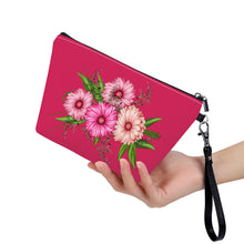 Load image into Gallery viewer, Ti Amo I love you - Exclusive Brand - Cerise Red 2 - Pink Floral - Sling Cosmetic Bag
