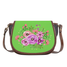 Load image into Gallery viewer, Ti Amo I love you - Exclusive Brand - Pastel Green - Floral Bouquet - Saddle Bag
