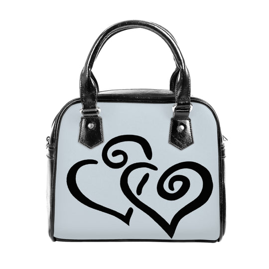 Ti Amo I love you - Exclusive Brand  - Geyser - Double Black Heart -  Shoulder Handbag