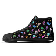 Load image into Gallery viewer, Ti Amo I love you - Exclusive Brand - Black - Sea Creatures - High-Top Canvas Shoes - Black Soles
