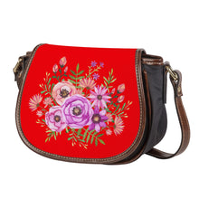 Load image into Gallery viewer, Ti Amo I love you - Exclusive Brand - Coke Red - Floral Bouquet - Saddle Bag
