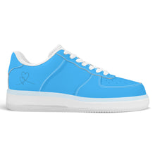 Load image into Gallery viewer, Ti Amo I love you - Exclusive Brand  - Medium Cyan Blue - Transparent Low Top Air Force Leather Shoes
