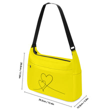 Load image into Gallery viewer, Ti Amo I love you - Exclusive Brand - Canary Yellow - Double Script Heart - Journey Computer Shoulder Bag
