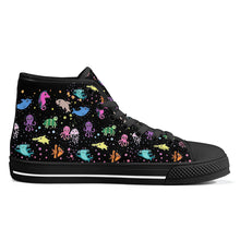 Load image into Gallery viewer, Ti Amo I love you - Exclusive Brand - Black - Sea Creatures - High-Top Canvas Shoes - Black Soles
