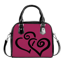 Load image into Gallery viewer, Ti Amo I love you - Exclusive Brand - Luminous Rose - Double Black Heart -  Shoulder Handbag
