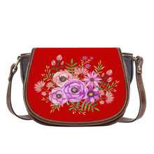 Load image into Gallery viewer, Ti Amo I love you - Exclusive Brand - Boston University Scarlet - Floral Bouquet - Saddle Bag
