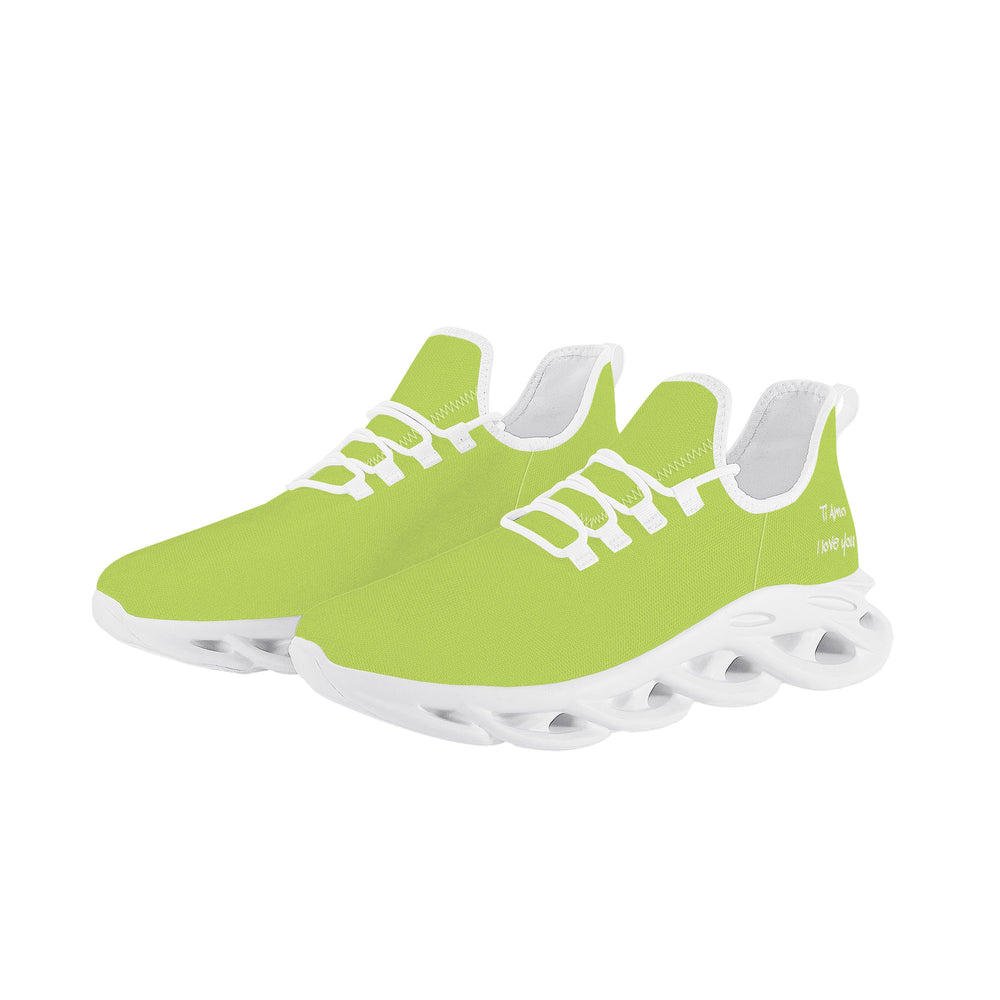 Ti Amo I love you - Exclusive Brand  - Yellow Green - Mens / Womens - Flex Control Sneakers- White Soles