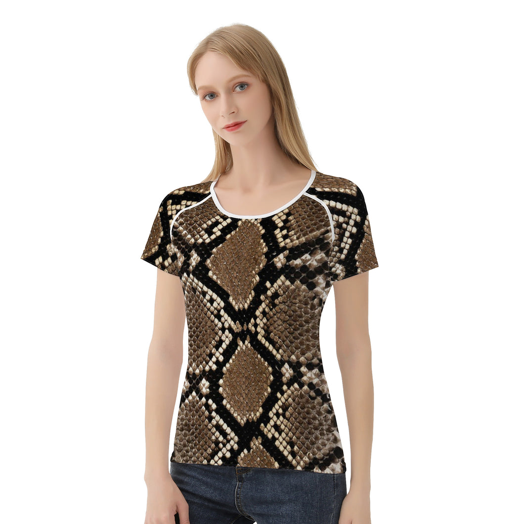 Ti Amo I love you - Exclusive Brand  - Yellow Metal Snake Skin - Women's T shirt