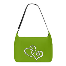 Load image into Gallery viewer, Ti Amo I love you - Exclusive Brand  - Limeade - Double White Heart - Journey Computer Shoulder Bag
