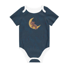 Load image into Gallery viewer, Ti Amo I love you - Exclusive Brand - Fiord - Bear on a Moon - Baby - Short Sleeve Baby Onesie - One-Piece - Sizes 0-24mths
