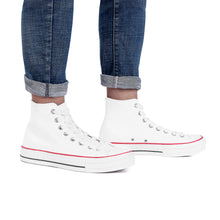 Load image into Gallery viewer, Ti Amo I love you - Exclusive Brand  - White -  High Top Canvas Shoes - White Soles
